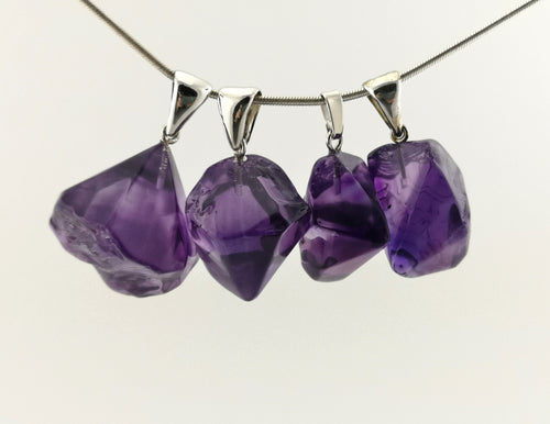 Amethyst Kristallspitzen Anhänger 925 Silber – Naturspitzen aus Sambia – Bild 1