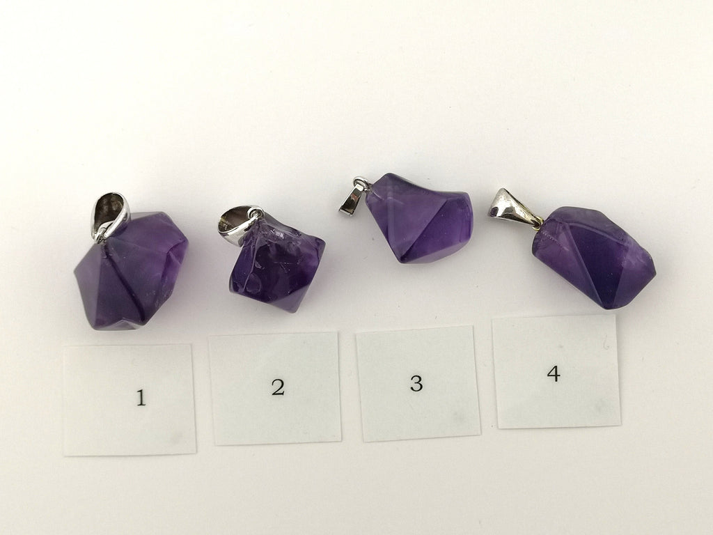 Amethyst Kristallspitzen Anhänger 925 Silber – Naturspitzen aus Sambia – Bild 3