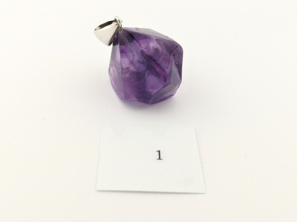 Amethyst Kristallspitzen Anhänger 925 Silber – Naturspitzen aus Sambia – Bild 4