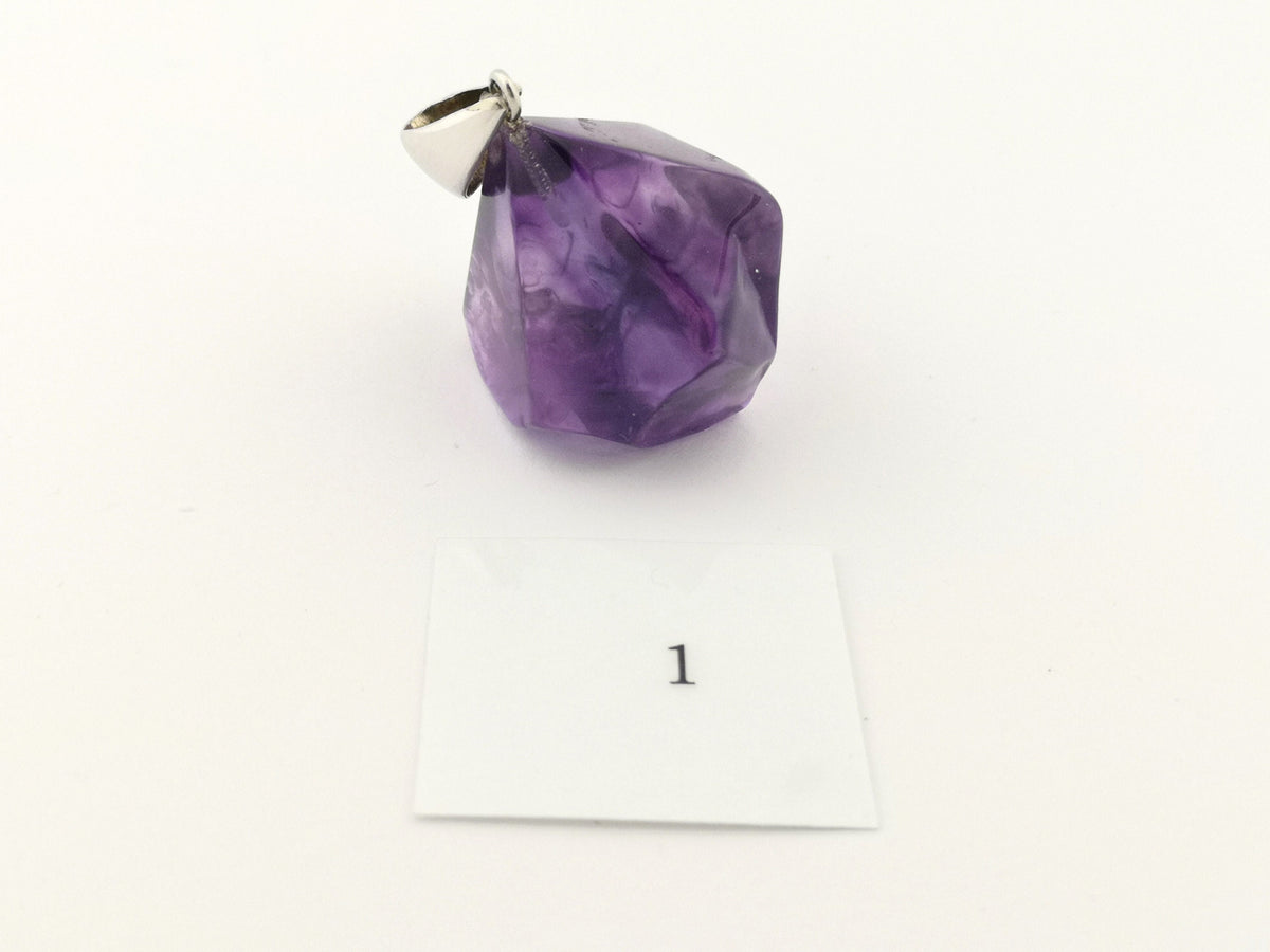 Amethyst Kristallspitzen Anhänger 925 Silber – Naturspitzen aus Sambia – Bild 4