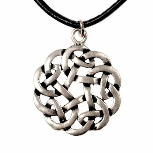 Versilbertes keltisches Amulett Runder Knoten