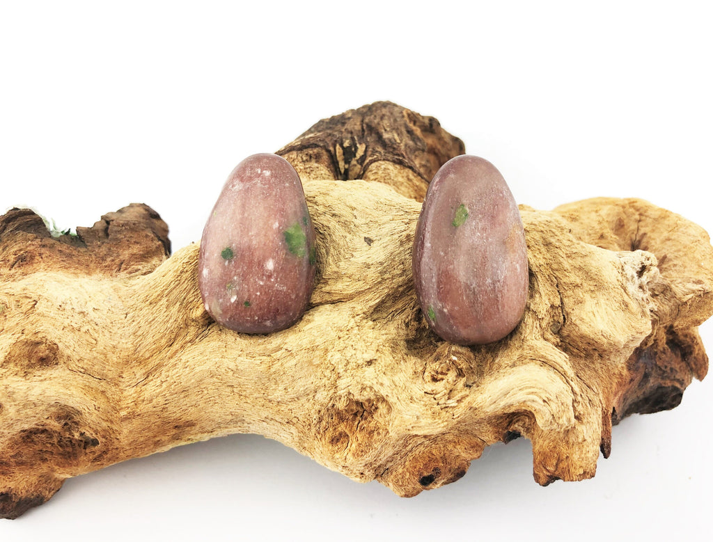 Andalusit Anhänger gebohrt – rotbrauner Naturstein, ca. 31 × 19 mm – Bild 1