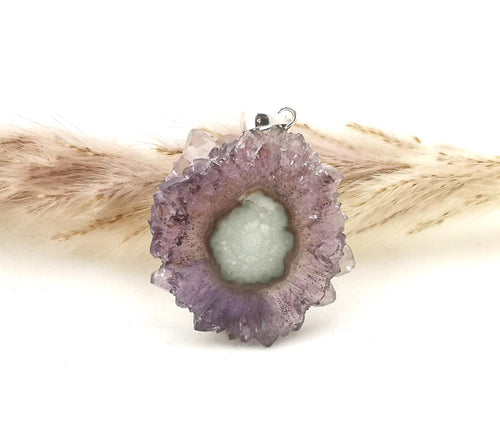 Amethyst Rosette Anhänger AM137 – 925 Silberöse – Amethystblüte aus Brasilien – Bild 1