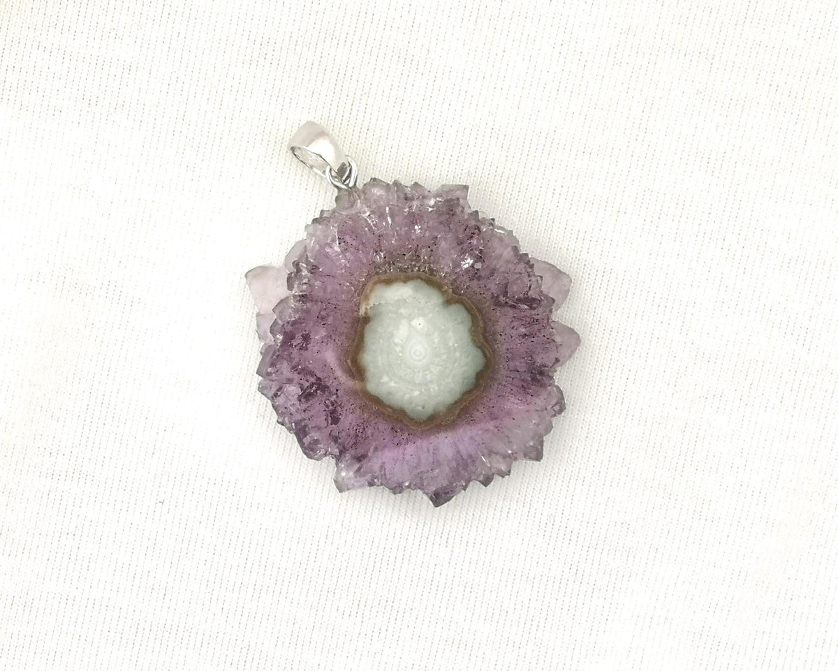 Amethyst Rosette Anhänger AM137 – 925 Silberöse – Amethystblüte aus Brasilien – Bild 3