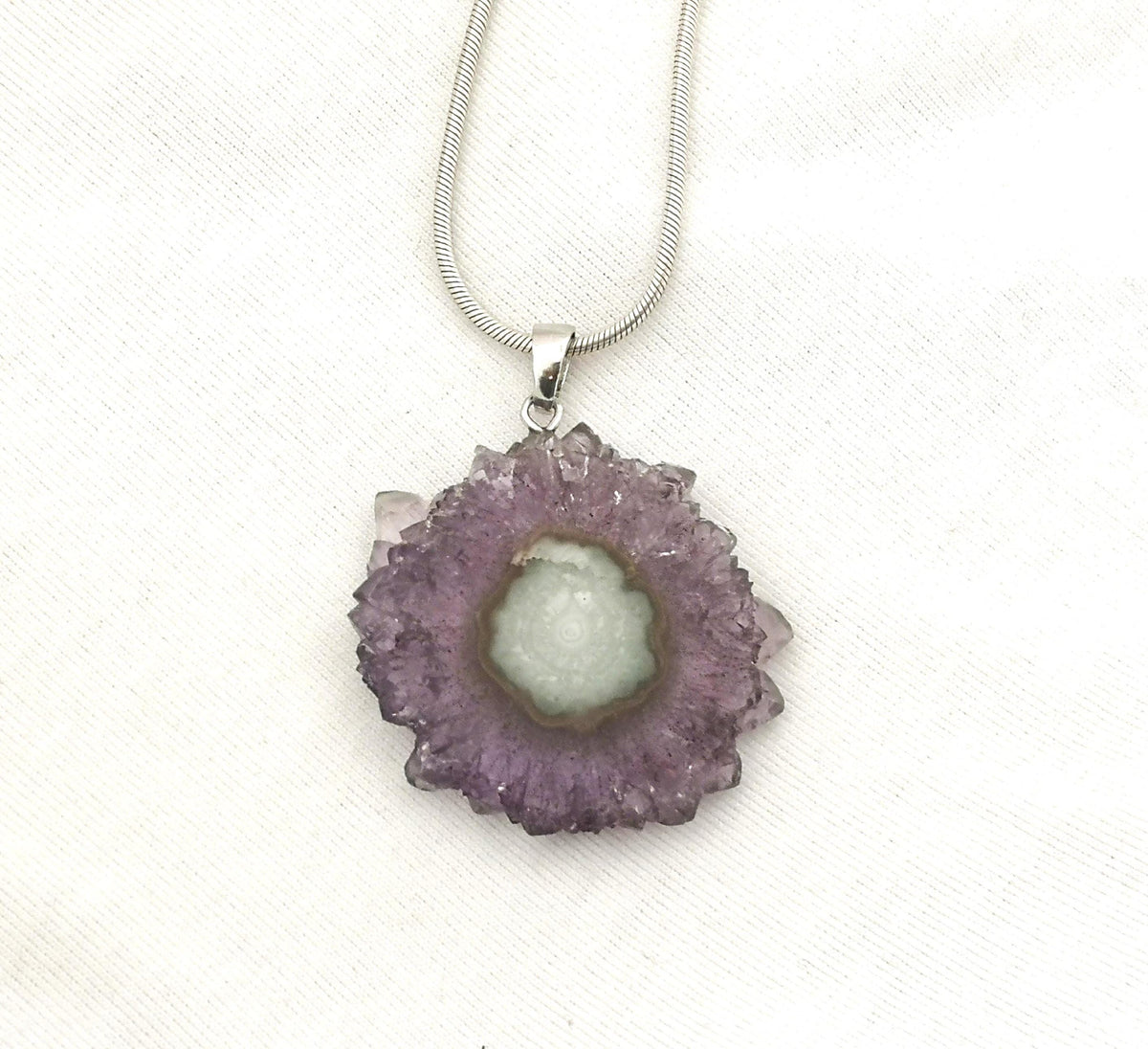 Amethyst Rosette Anhänger AM137 – 925 Silberöse – Amethystblüte aus Brasilien – Bild 4