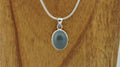Aquamarin Anhänger 925 Silber – ovaler Cabochon – blauer Beryll – Bild 1