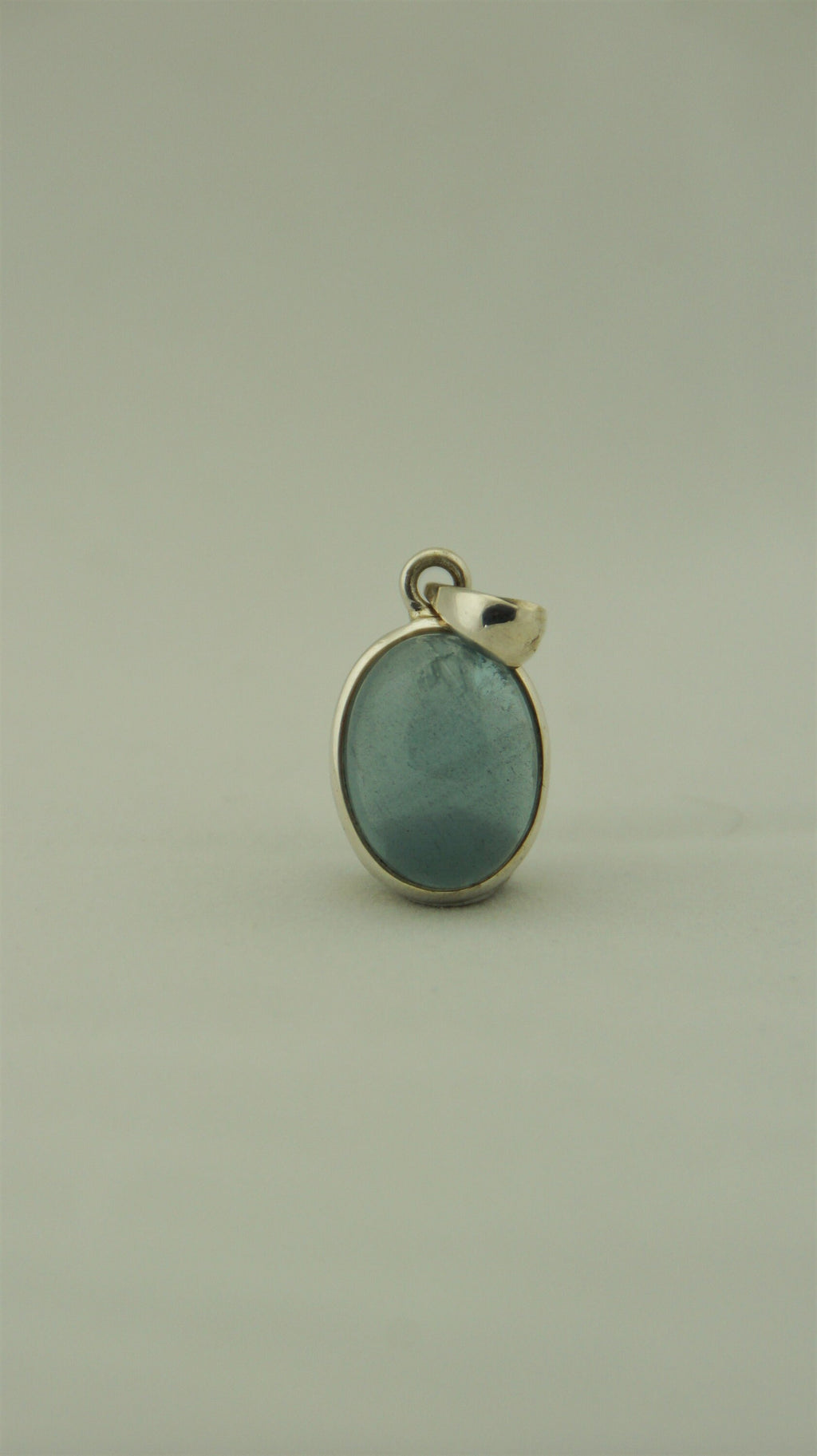 Aquamarin Anhänger 925 Silber – ovaler Cabochon – blauer Beryll – Bild 4