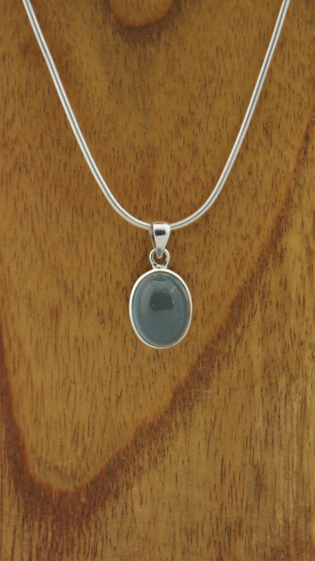 Aquamarin Anhänger 925 Silber – ovaler Cabochon – blauer Beryll – Bild 5