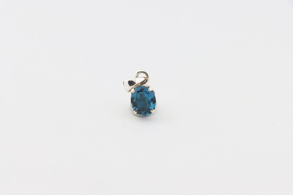 London Blue Topas Anhänger TO-013 – 925 Silber – facettierter Ovalschliff – 1,83 g – Bild 2