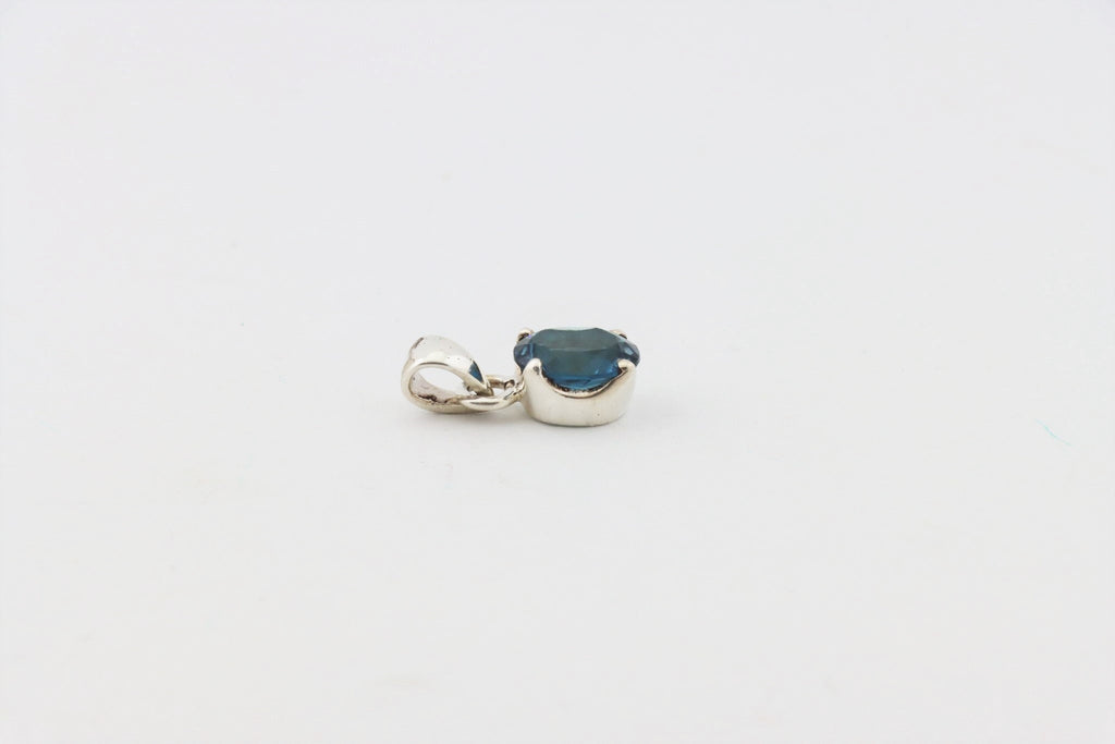 London Blue Topas Anhänger TO-013 – 925 Silber – facettierter Ovalschliff – 1,83 g – Bild 4