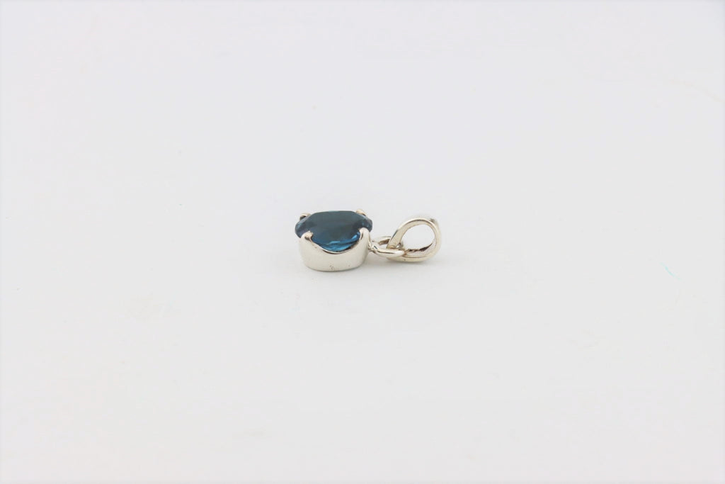 London Blue Topas Anhänger TO-013 – 925 Silber – facettierter Ovalschliff – 1,83 g – Bild 5