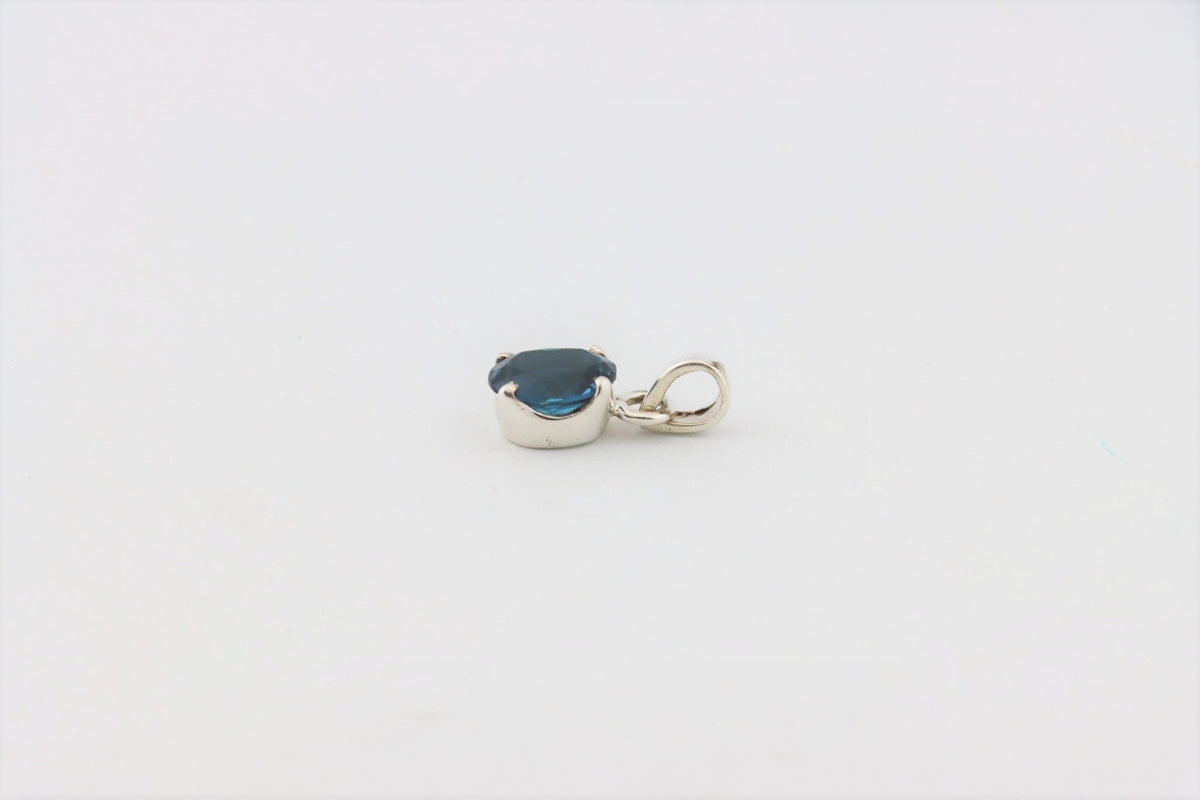 London Blue Topas Anhänger TO-013 – 925 Silber – facettierter Ovalschliff – 1,83 g – Bild 5