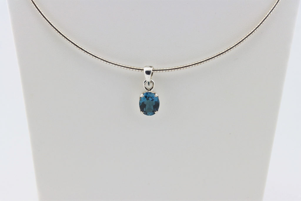 London Blue Topas Anhänger TO-013 – 925 Silber – facettierter Ovalschliff – 1,83 g – Bild 9