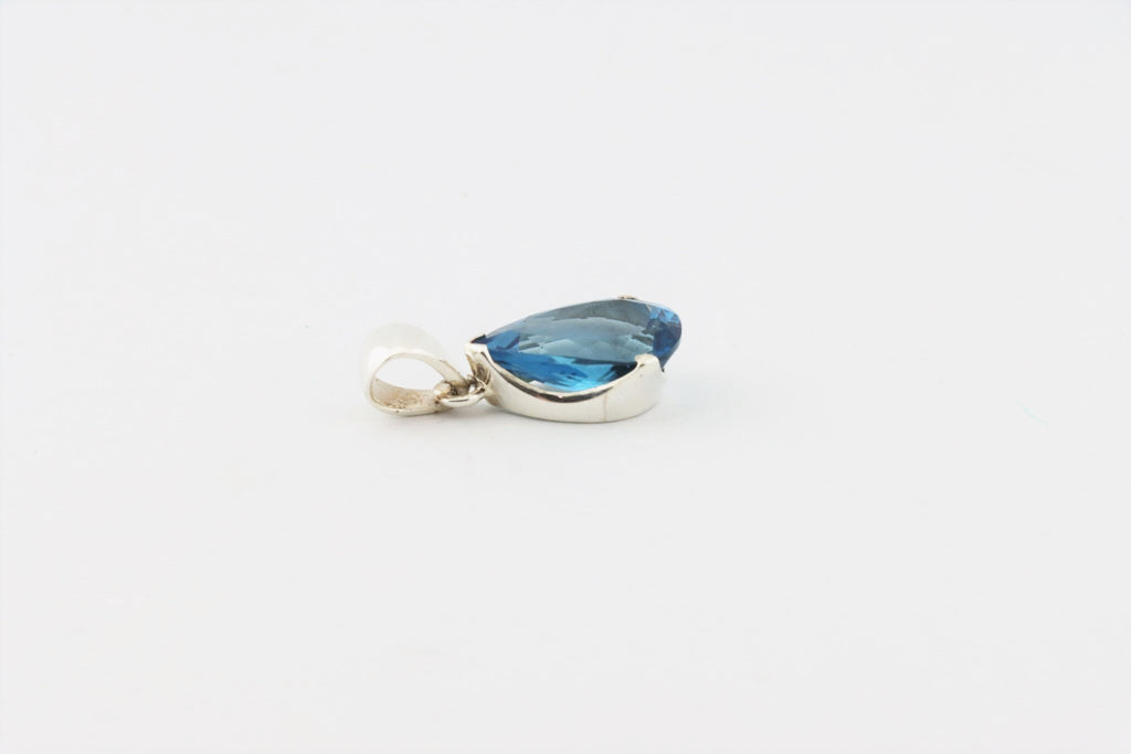 London Blue Topas Anhänger TO-012 – 925 Silber – facettierter Tropfen – 3,97 g – Bild 5