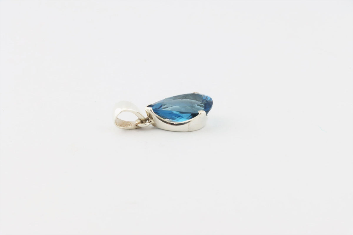 London Blue Topas Anhänger TO-012 – 925 Silber – facettierter Tropfen – 3,97 g – Bild 5