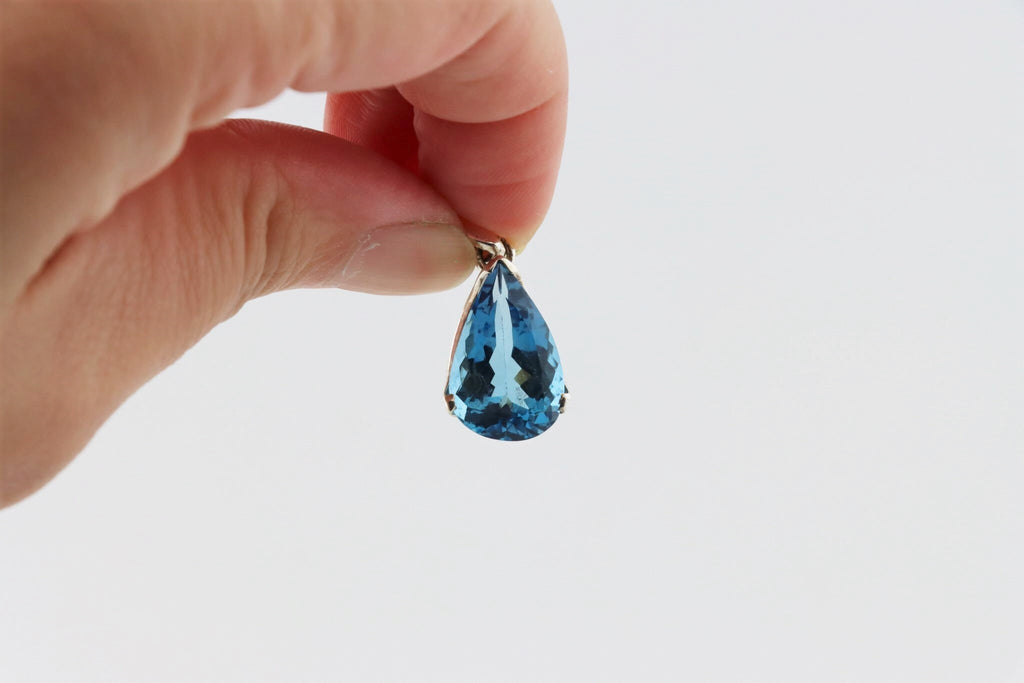 London Blue Topas Anhänger TO-012 – 925 Silber – facettierter Tropfen – 3,97 g – Bild 6