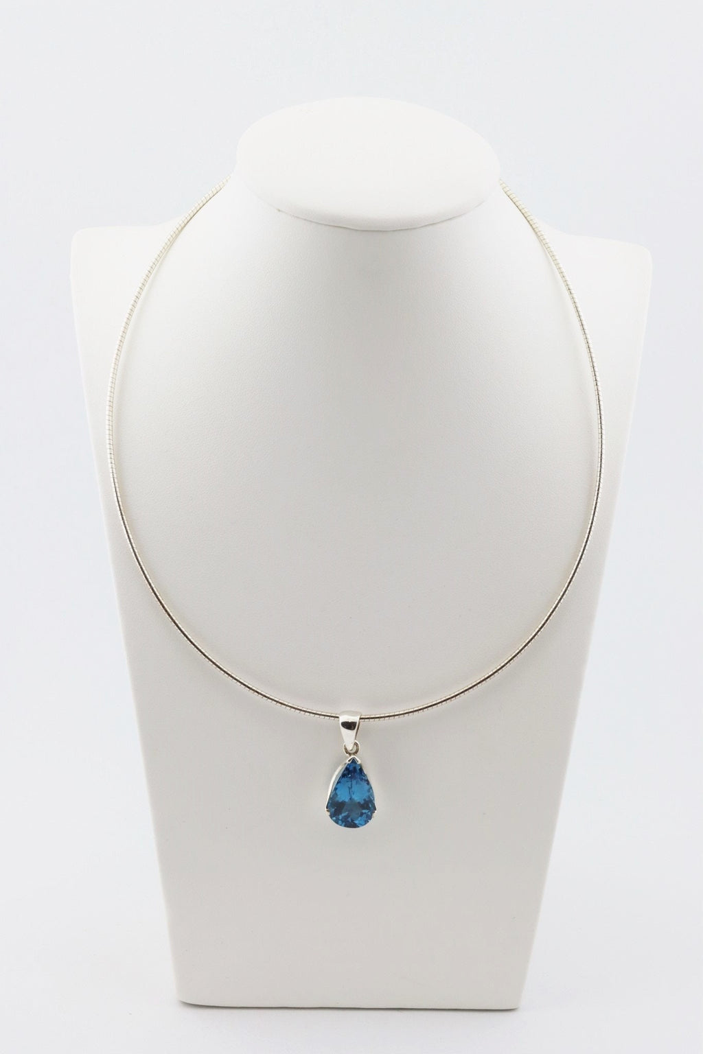 London Blue Topas Anhänger TO-012 – 925 Silber – facettierter Tropfen – 3,97 g – Bild 8