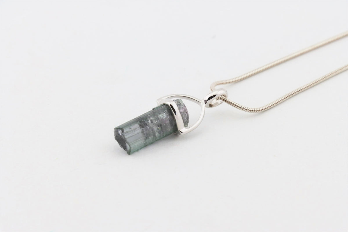 Wassermelonen-Turmalin Anhänger in rhodiniertem 925 Silber – Naturkristall 16 ct – Bild 10