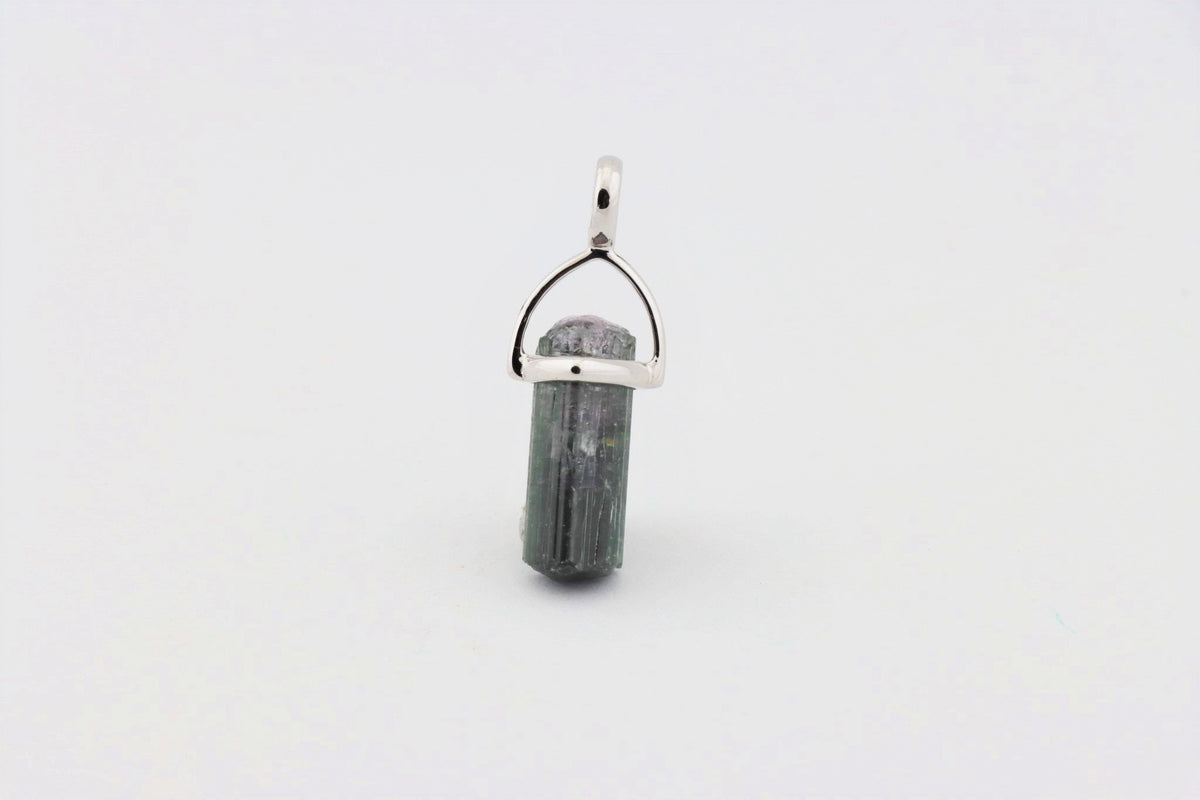Wassermelonen-Turmalin Anhänger in rhodiniertem 925 Silber – Naturkristall 16 ct – Bild 2