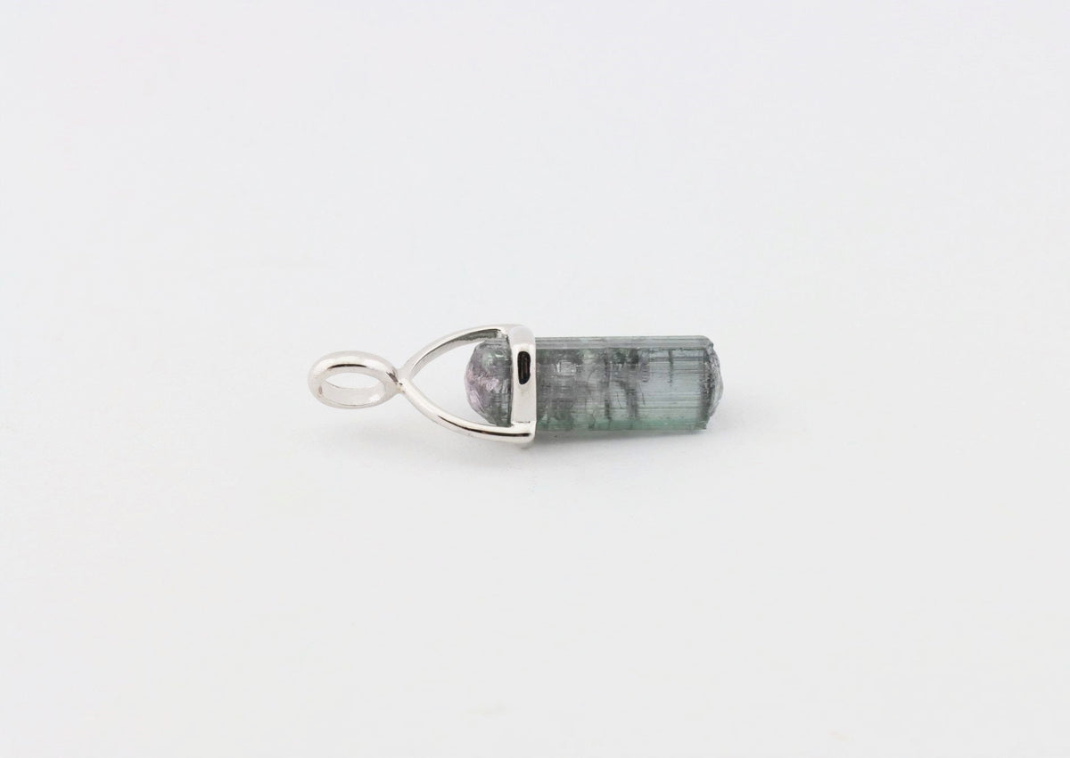 Wassermelonen-Turmalin Anhänger in rhodiniertem 925 Silber – Naturkristall 16 ct – Bild 4