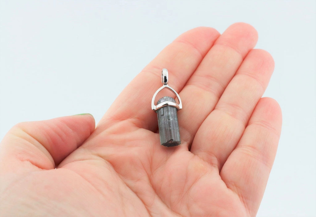 Wassermelonen-Turmalin Anhänger in rhodiniertem 925 Silber – Naturkristall 16 ct – Bild 6