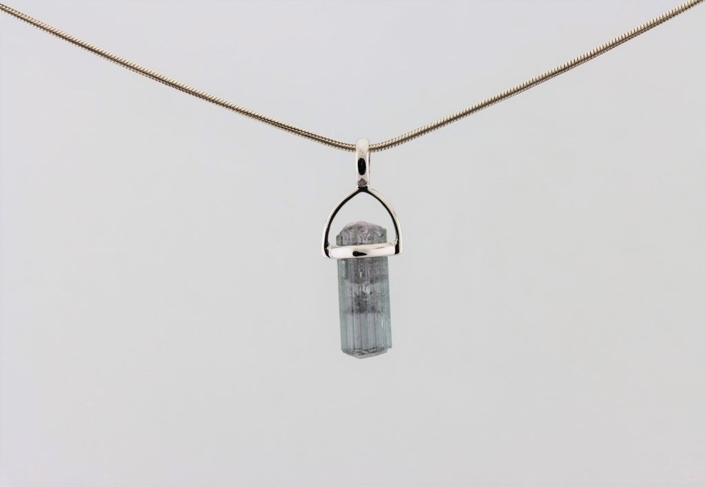 Wassermelonen-Turmalin Anhänger in rhodiniertem 925 Silber – Naturkristall 16 ct – Bild 7