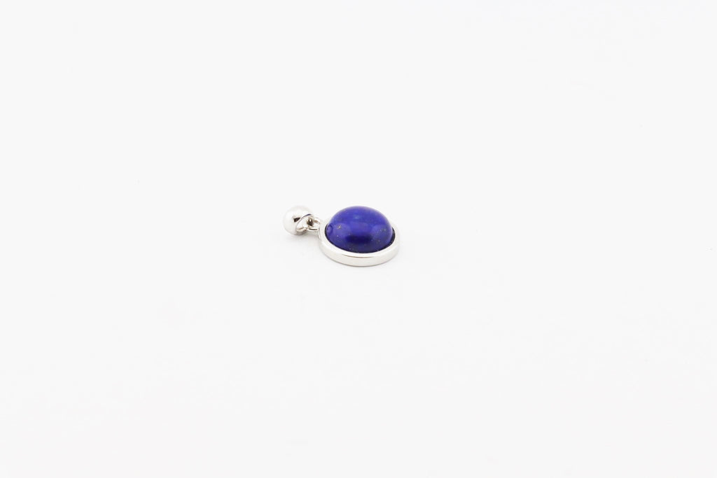 Lapis Lazuli Anhänger 925 Silber - AA Quality minimalistischer Lapislazuli, Lapis Lazuli Kette, natürlicher Edelstein Cabochon gefasst – Bild 3