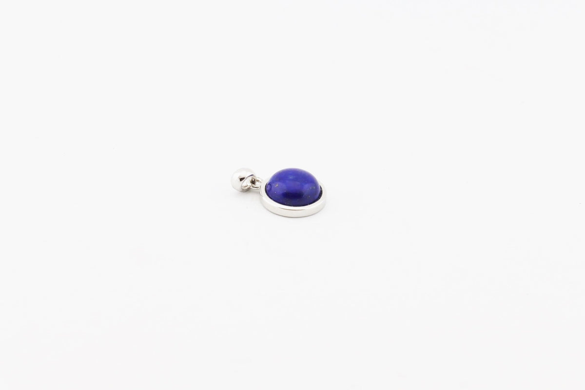 Lapis Lazuli Anhänger 925 Silber - AA Quality minimalistischer Lapislazuli, Lapis Lazuli Kette, natürlicher Edelstein Cabochon gefasst – Bild 3