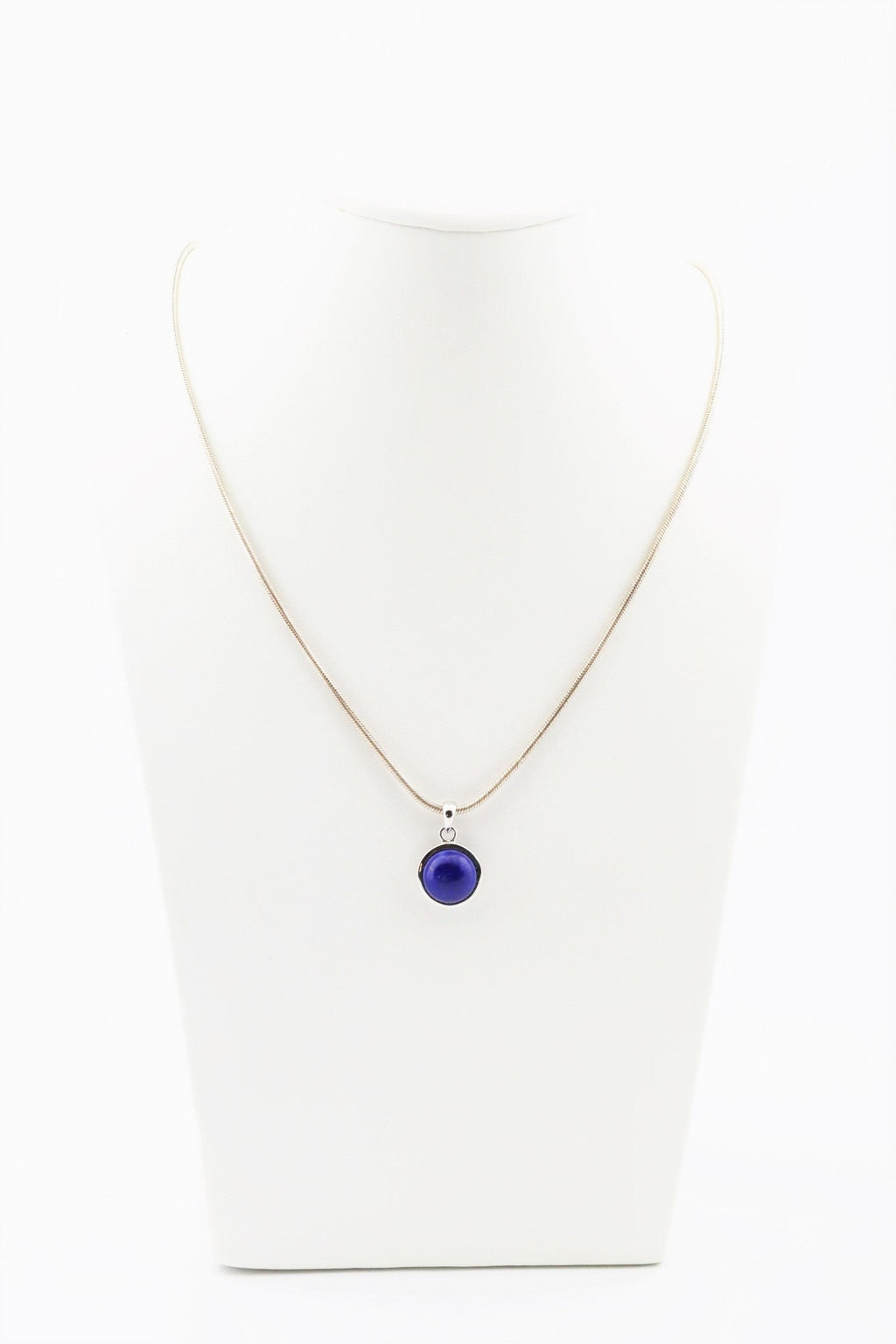 Lapis Lazuli Anhänger 925 Silber - AA Quality minimalistischer Lapislazuli, Lapis Lazuli Kette, natürlicher Edelstein Cabochon gefasst – Bild 7