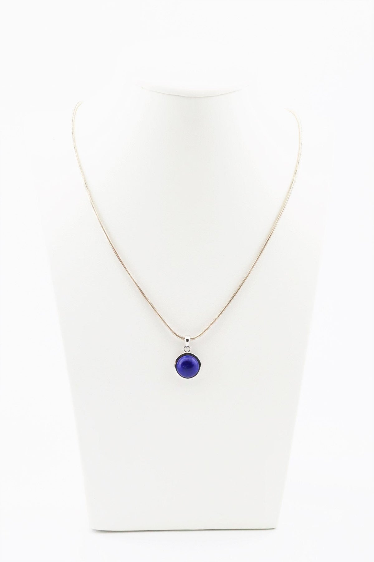Lapis Lazuli Anhänger 925 Silber - AA Quality minimalistischer Lapislazuli, Lapis Lazuli Kette, natürlicher Edelstein Cabochon gefasst – Bild 7
