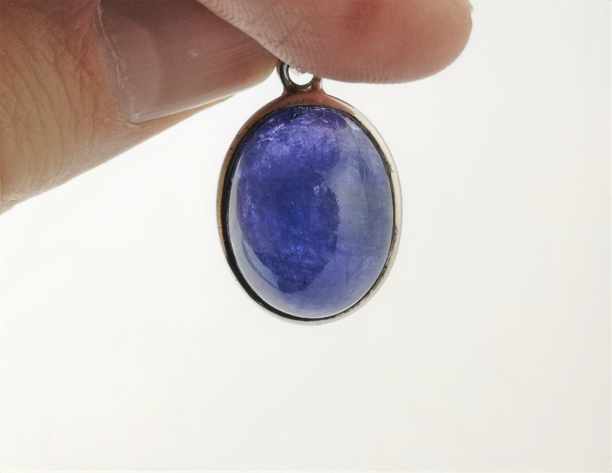 Tansanit Anhänger 44,5 ct in 925 Silber – großer ovaler Cabochon aus Tansania – Bild 10