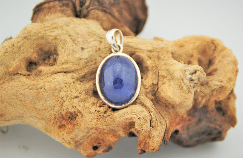 Tansanit Anhänger 44,5 ct in 925 Silber – großer ovaler Cabochon aus Tansania – Bild 2