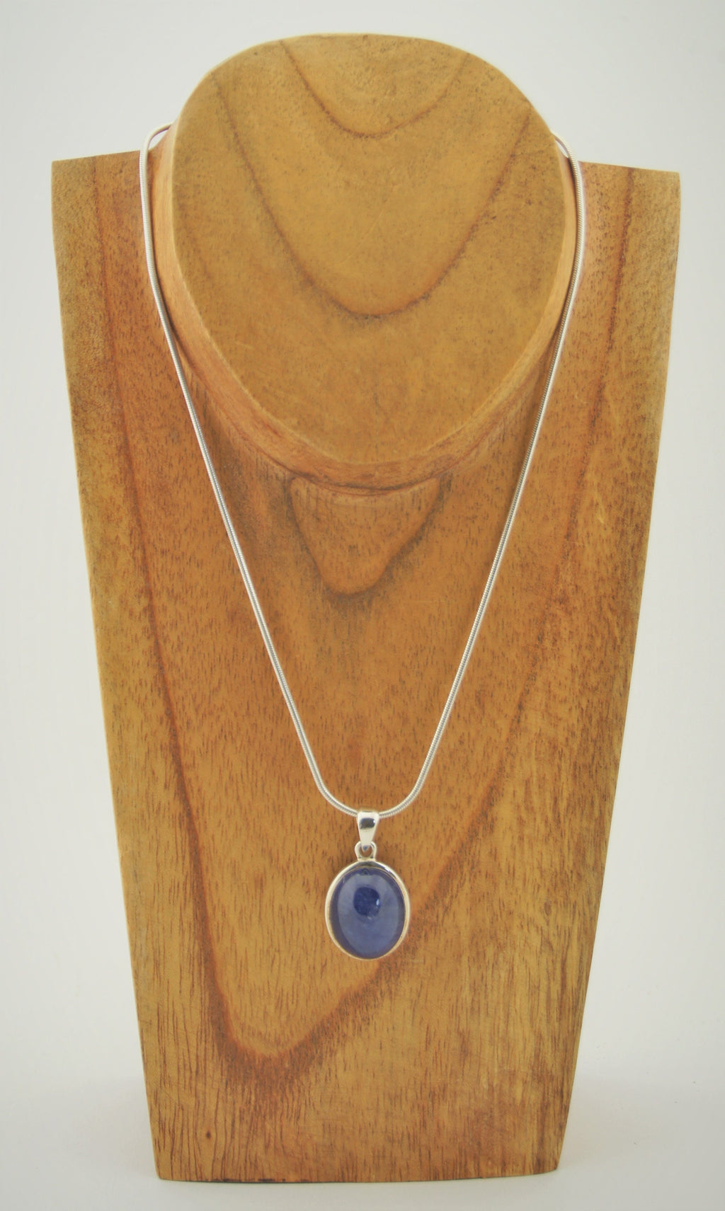 Tansanit Anhänger 44,5 ct in 925 Silber – großer ovaler Cabochon aus Tansania – Bild 3
