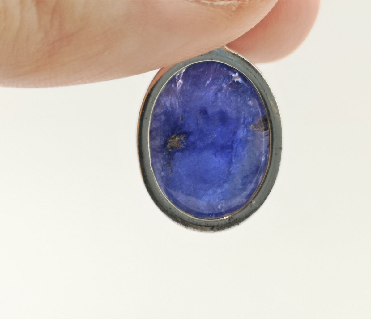 Tansanit Anhänger 44,5 ct in 925 Silber – großer ovaler Cabochon aus Tansania – Bild 8