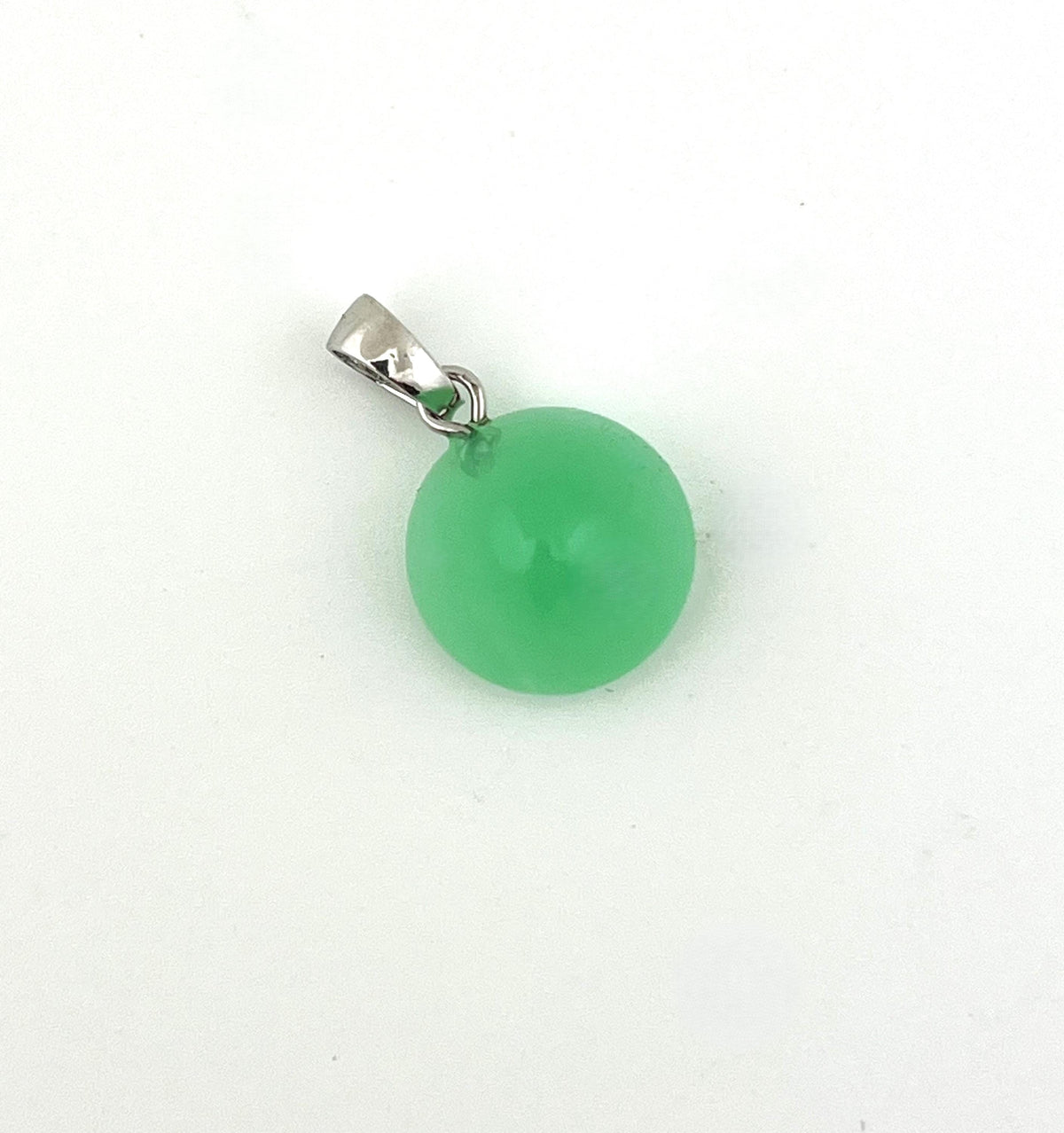 Chrysopras Anhänger CHR230 – 925 Silberöse – grüner Chalcedon – ohne Kette – Bild 2