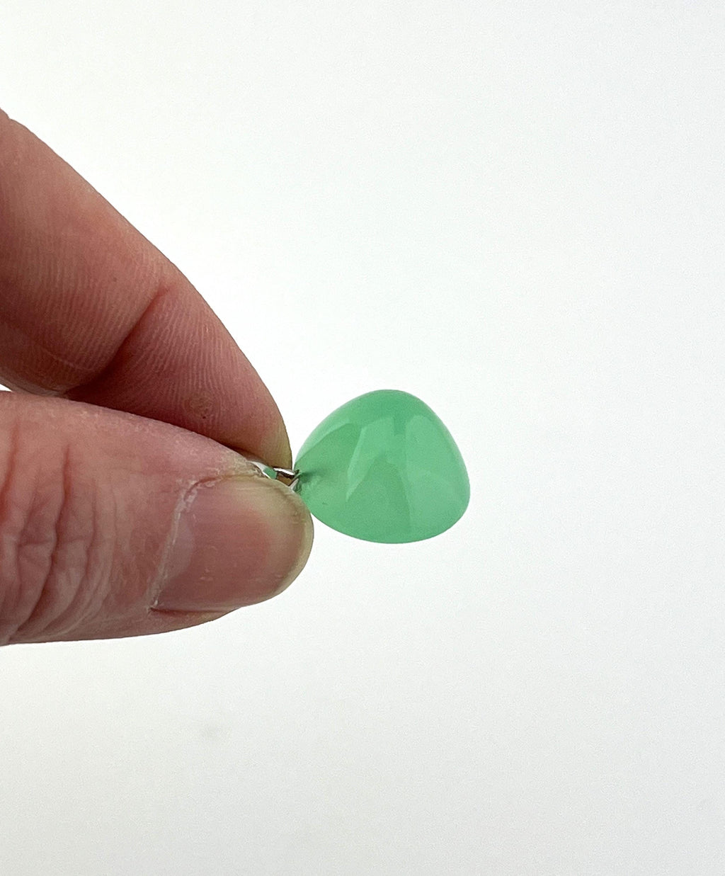 Chrysopras Anhänger CHR230 – 925 Silberöse – grüner Chalcedon – ohne Kette – Bild 3