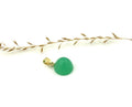 Chrysopras Anhänger CHR231 – vergoldete 925 Silberöse – grüner Chalcedon – Bild 1
