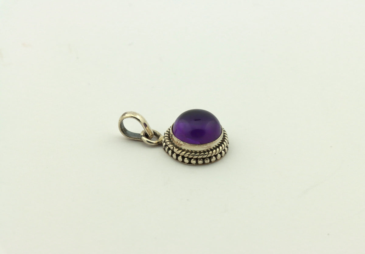 Amethyst Anhänger 925 Silber – Granulationsfassung – lila Edelstein aus Brasilien – Bild 2