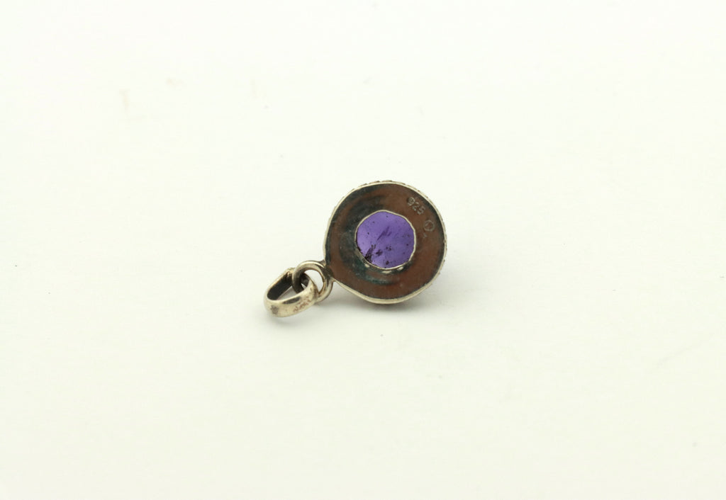 Amethyst Anhänger 925 Silber – Granulationsfassung – lila Edelstein aus Brasilien – Bild 3