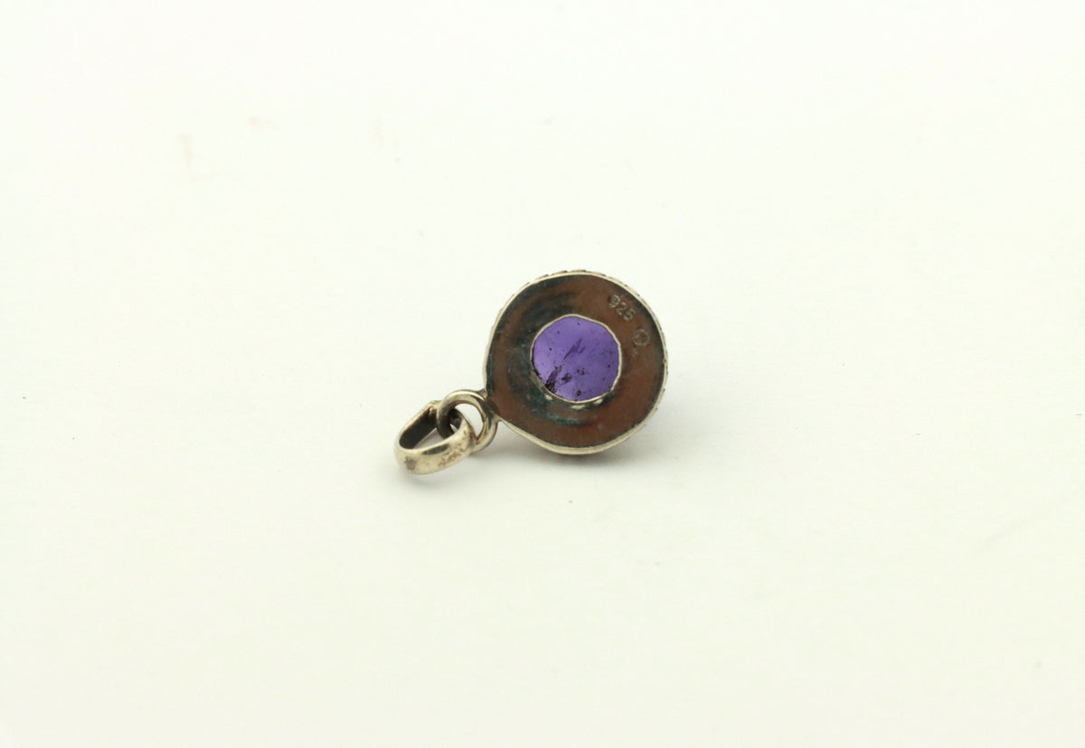 Amethyst Anhänger 925 Silber – Granulationsfassung – lila Edelstein aus Brasilien – Bild 3