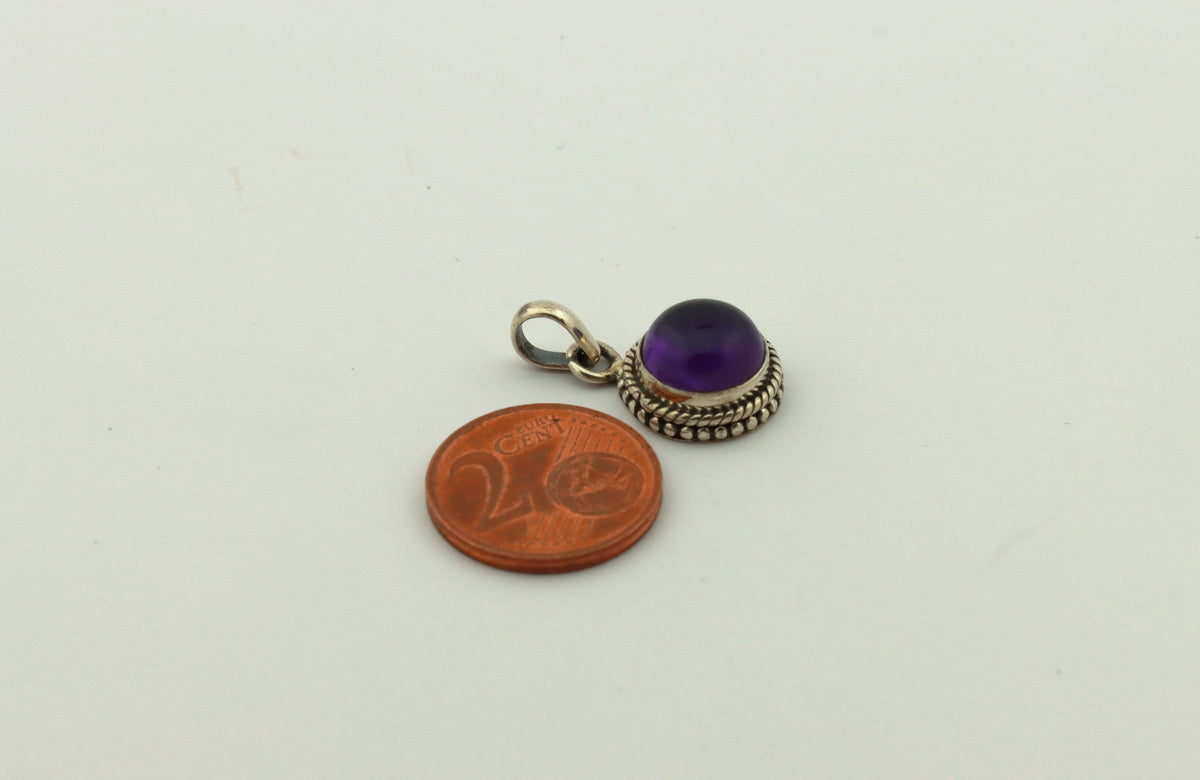 Amethyst Anhänger 925 Silber – Granulationsfassung – lila Edelstein aus Brasilien – Bild 4