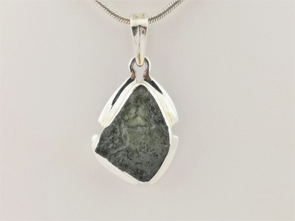 Moldavit Anhänger 30 ct – großer echter Rohstein aus Tschechien – 925 Silber – Bild 10