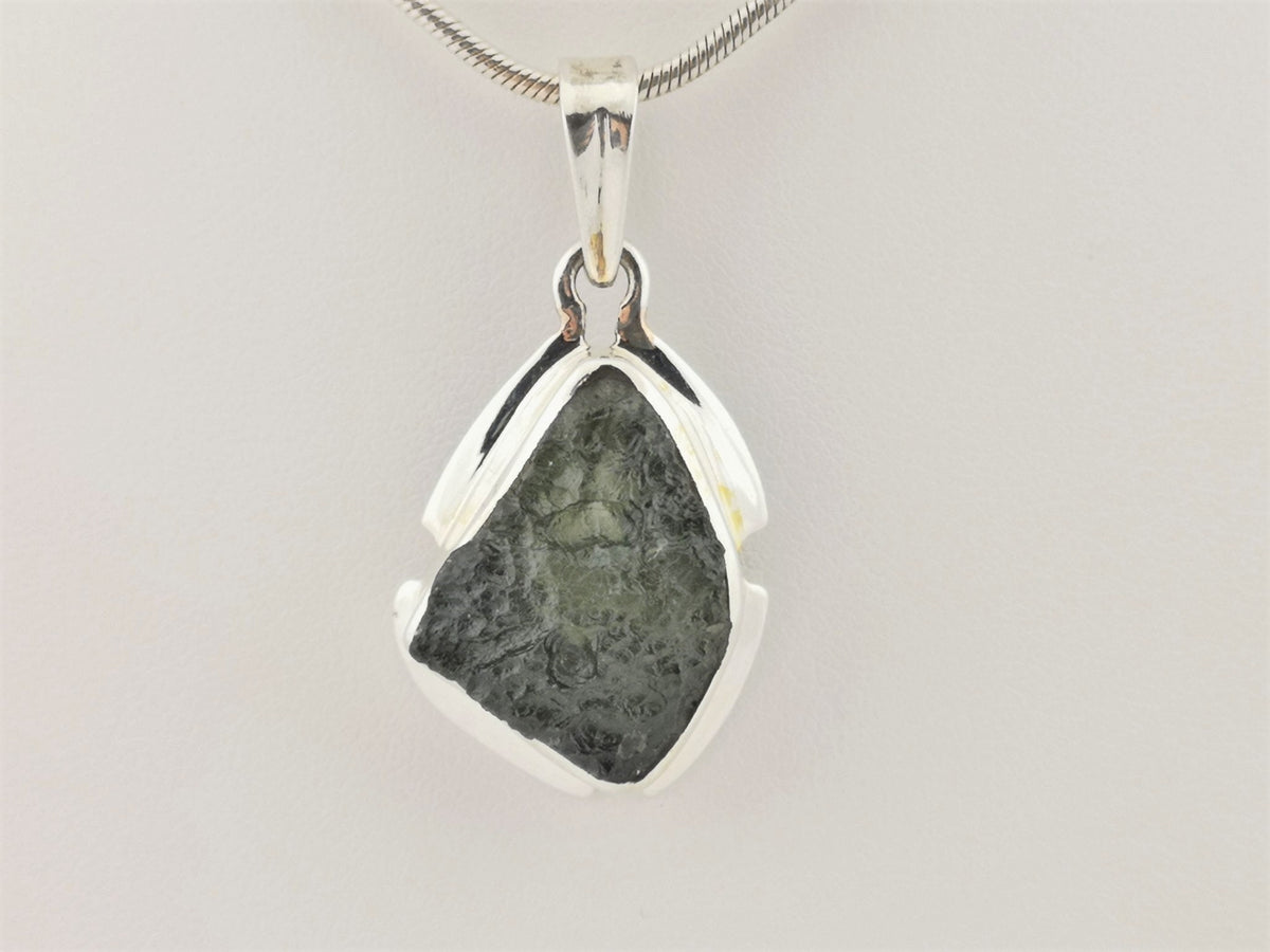 Moldavit Anhänger 30 ct – großer echter Rohstein aus Tschechien – 925 Silber – Bild 10