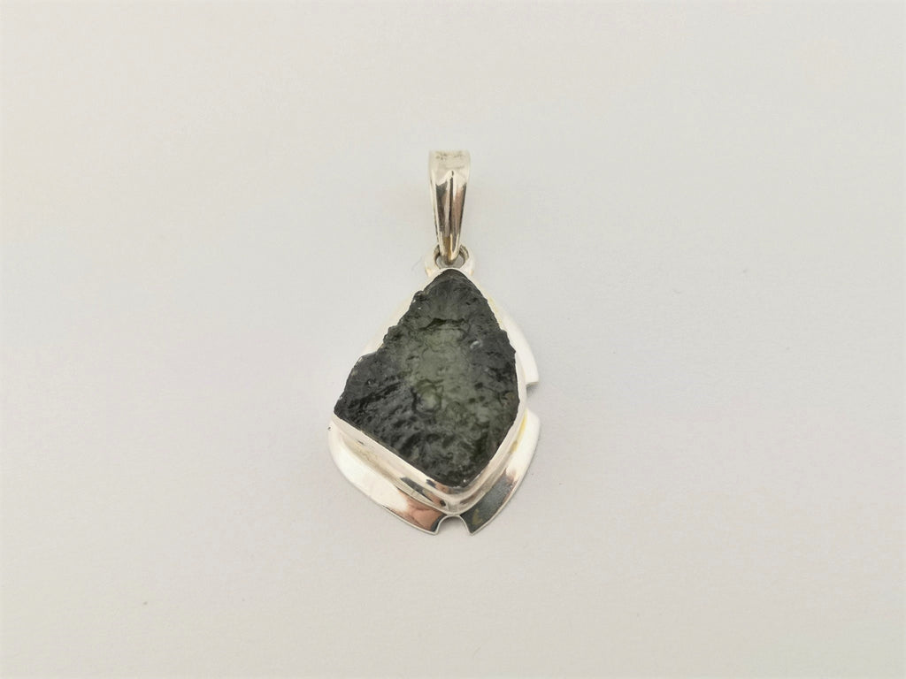 Moldavit Anhänger 30 ct – großer echter Rohstein aus Tschechien – 925 Silber – Bild 6