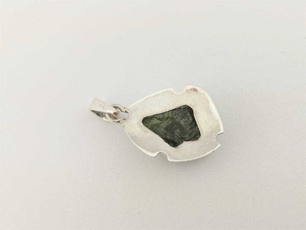 Moldavit Anhänger 30 ct – großer echter Rohstein aus Tschechien – 925 Silber – Bild 7