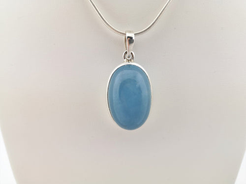 Aquamarin Anhänger 925 Silber – ovaler Cabochon aus Brasilien – 9,5 g – Bild 1