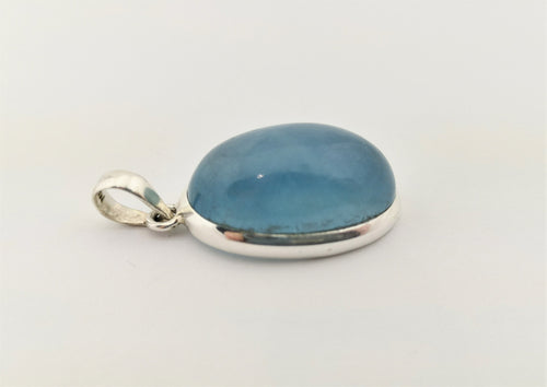 Aquamarin Anhänger 925 Silber – ovaler Cabochon aus Brasilien – 9,5 g – Bild 2
