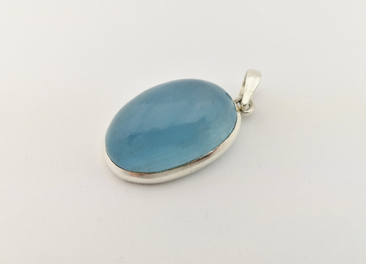 Aquamarin Anhänger 925 Silber – ovaler Cabochon aus Brasilien – 9,5 g – Bild 3