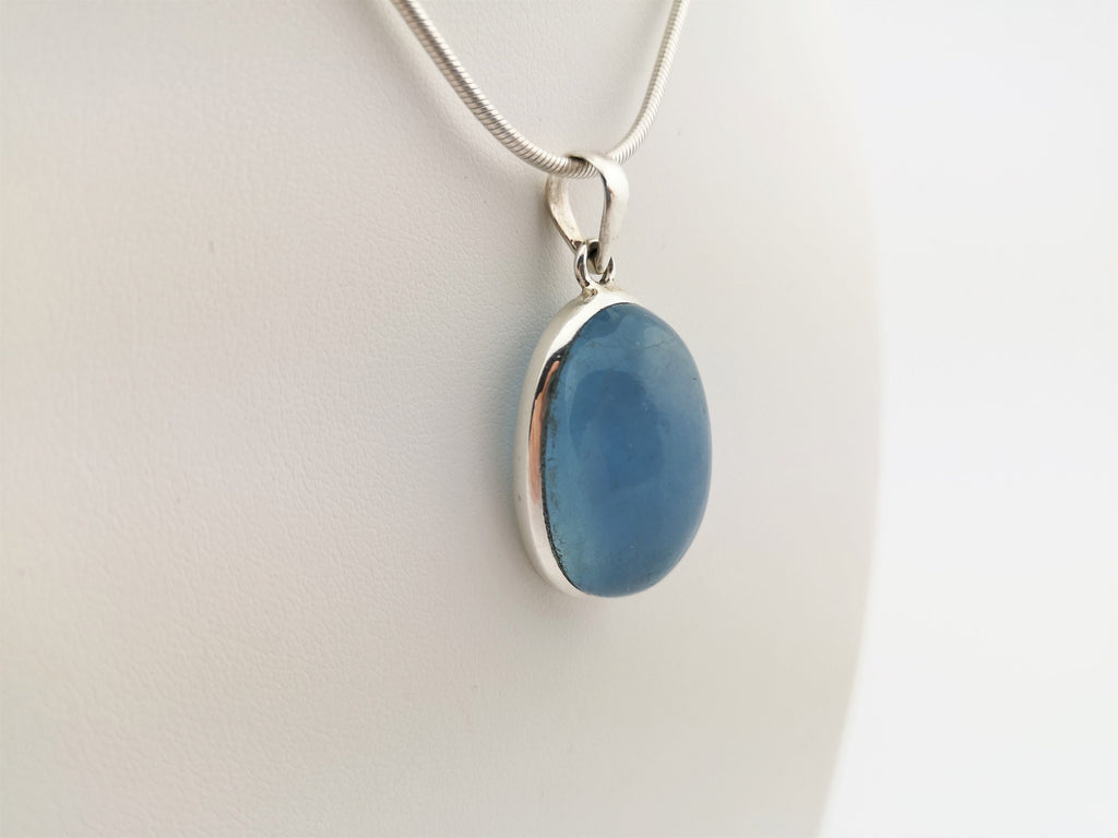 Aquamarin Anhänger 925 Silber – ovaler Cabochon aus Brasilien – 9,5 g – Bild 6