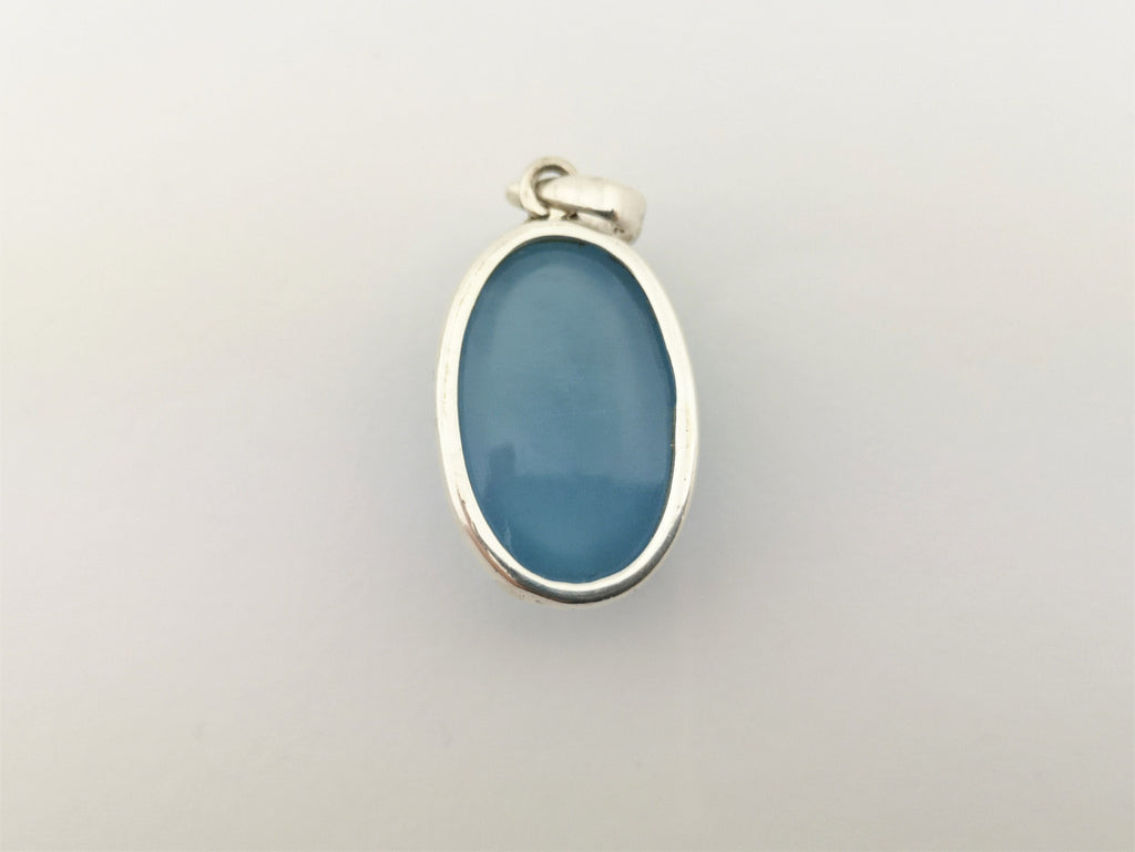 Aquamarin Anhänger 925 Silber – ovaler Cabochon aus Brasilien – 9,5 g – Bild 7